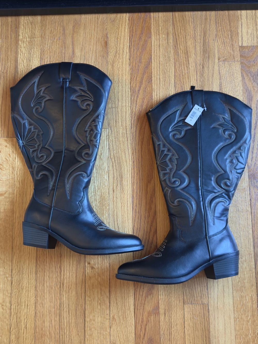 torrid Black Embroidered Wide Calf Western Heeled Boots